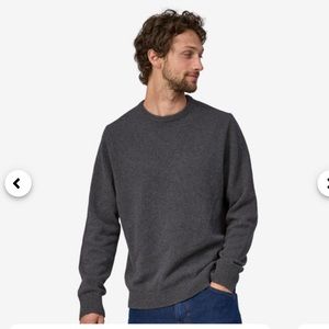 Patagonia Grey Cashmere Crewneck Sweater, Size Medium